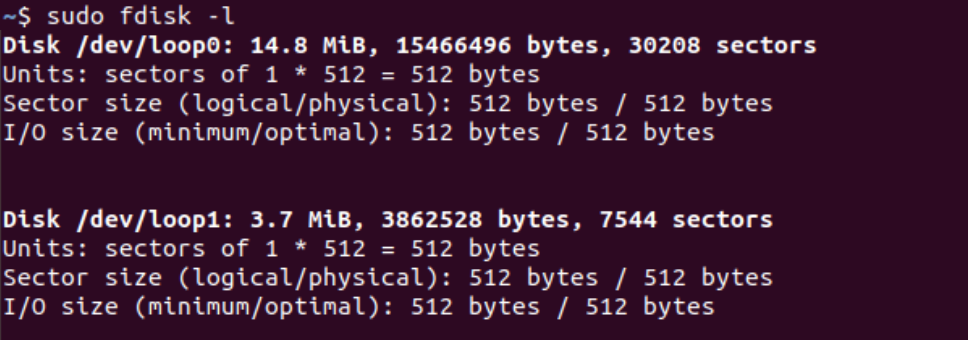 Type in "sudo fdisk -l"