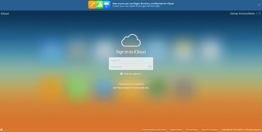 iCloud website