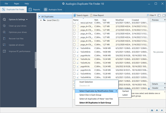 auslogics duplicate file finder