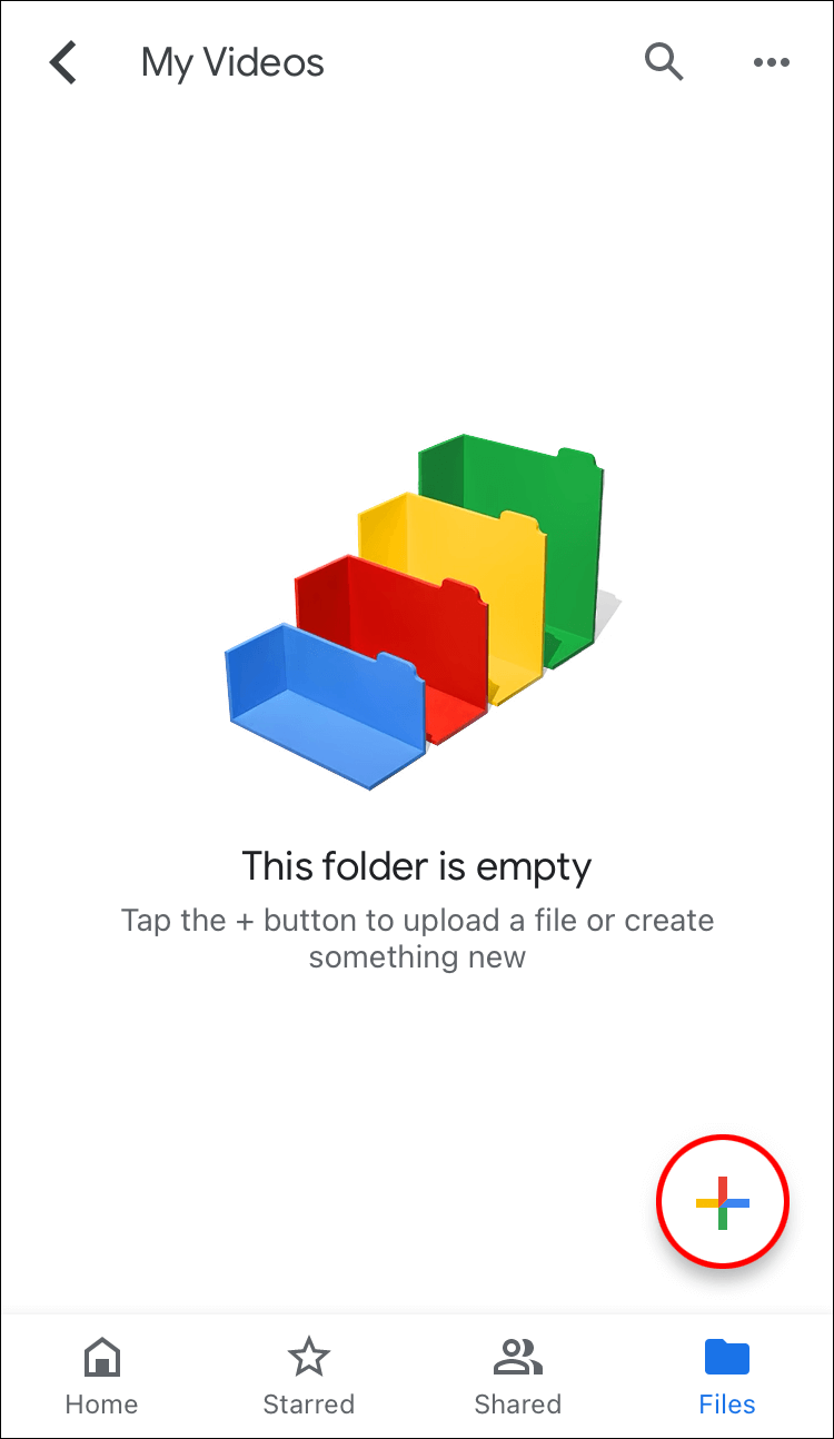 Click Files at theTap on the +icon. bottom right.