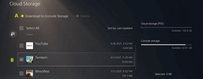 cloud storage ps5