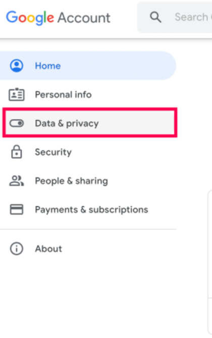 data&privacy button
