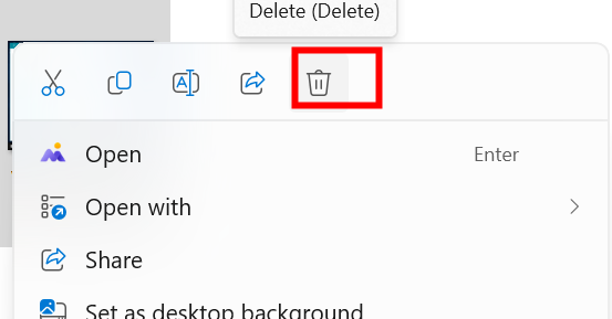 Then click on the Delete tap.