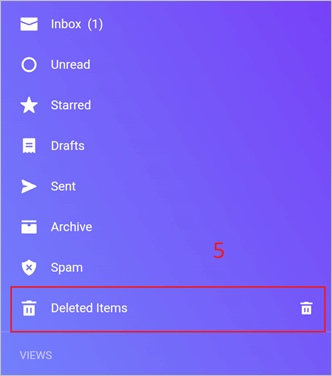 deleted items on Yahoo