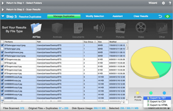 easy duplicate finder