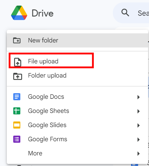 Click File Upload.