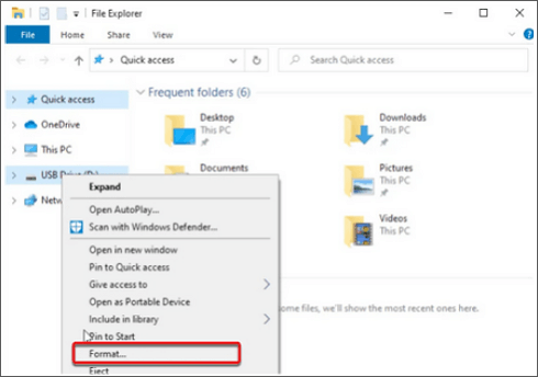 format in file explorer