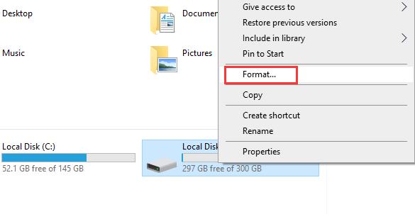 format USB to FAT32 with Windows file explorer