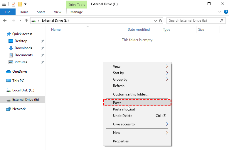 Transfer Photo to External Hard Drive by Copy and Paste