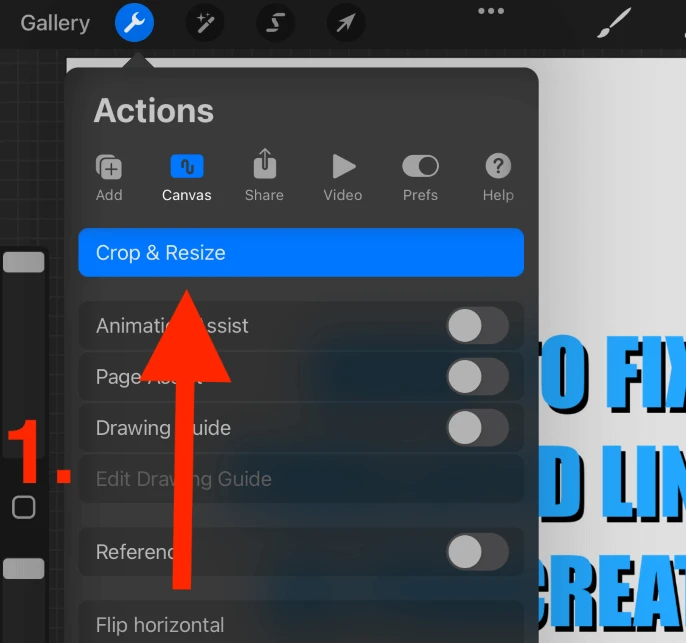 "Crop & Resize" in Procreate
