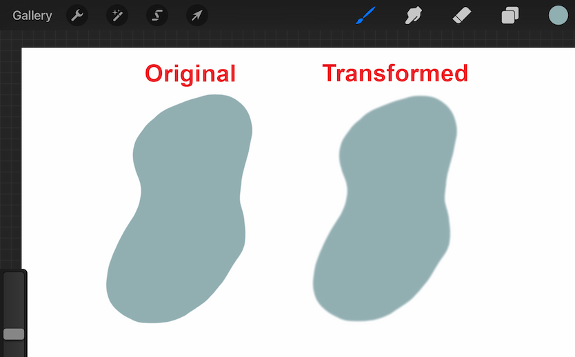 Transformed drawing in Procreate