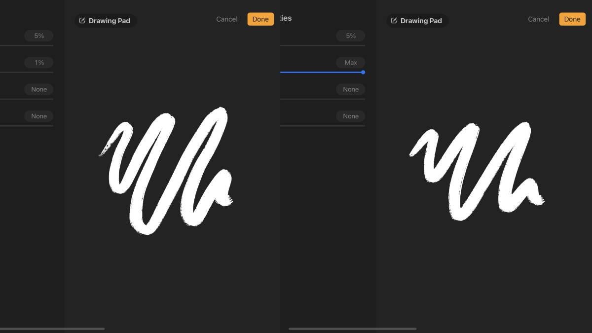 Utilize the Streamline Stroke Settings in procreate