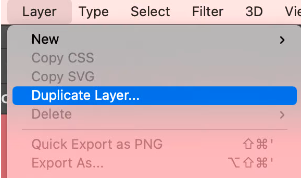 Duplicate layer on Photoshop