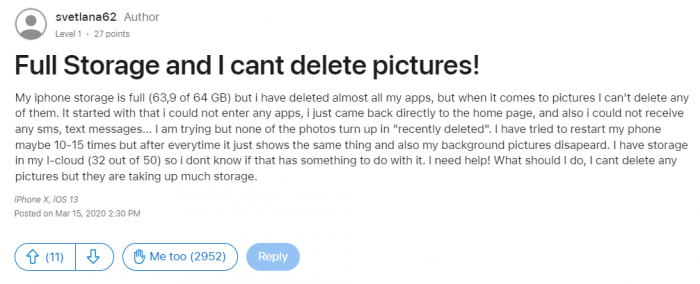 Full Storage and I cant delete pictures!