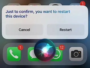 Restart iPhone with Siri
