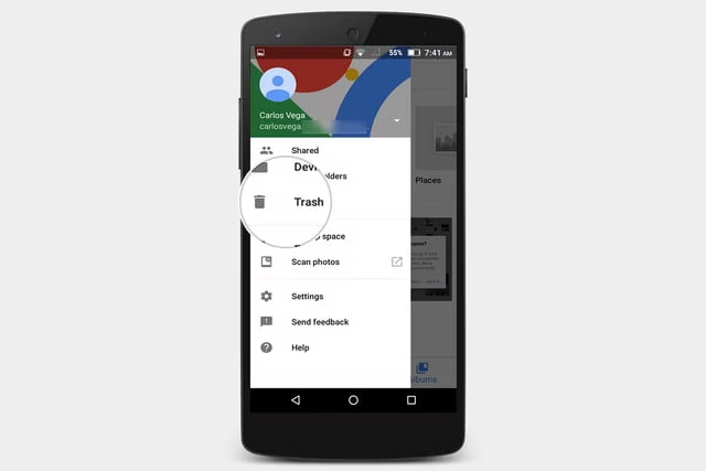 Google Photo App Trash Can