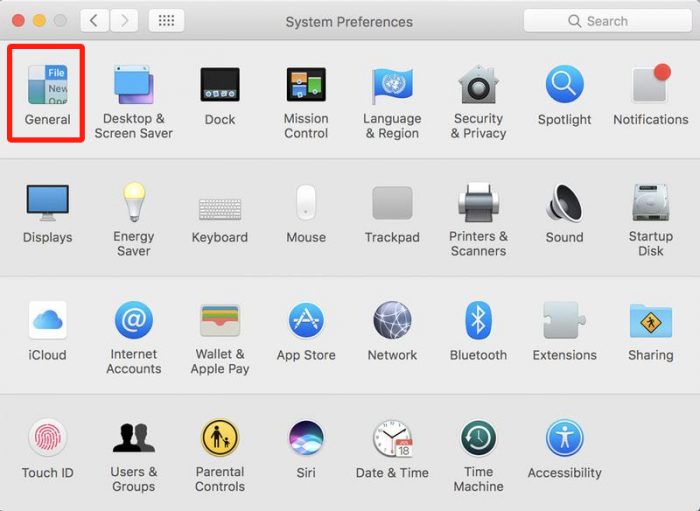 Apple system preferences