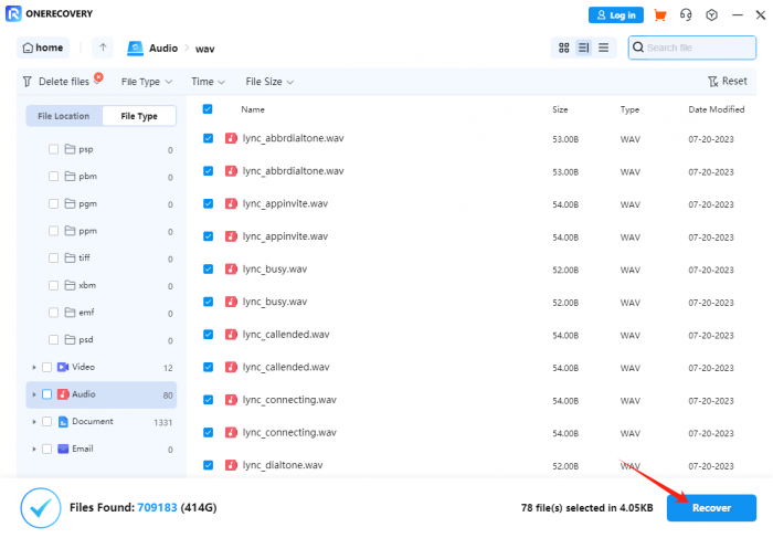 Preview and select the files during Data Recovery process