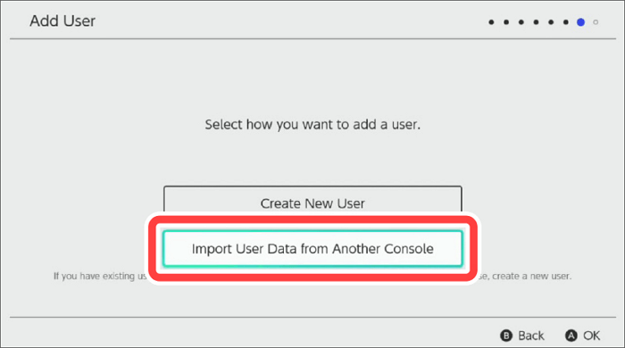 import user data from another device