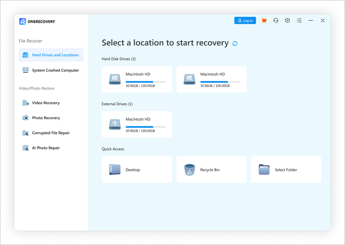 Download and install ONERECOVERY.