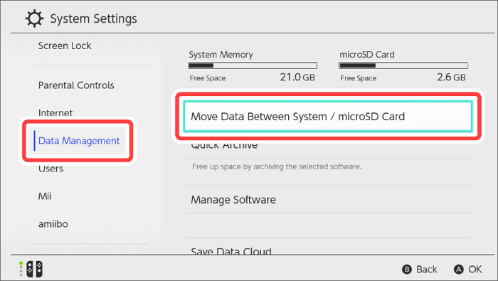 move data between switch and sdcard