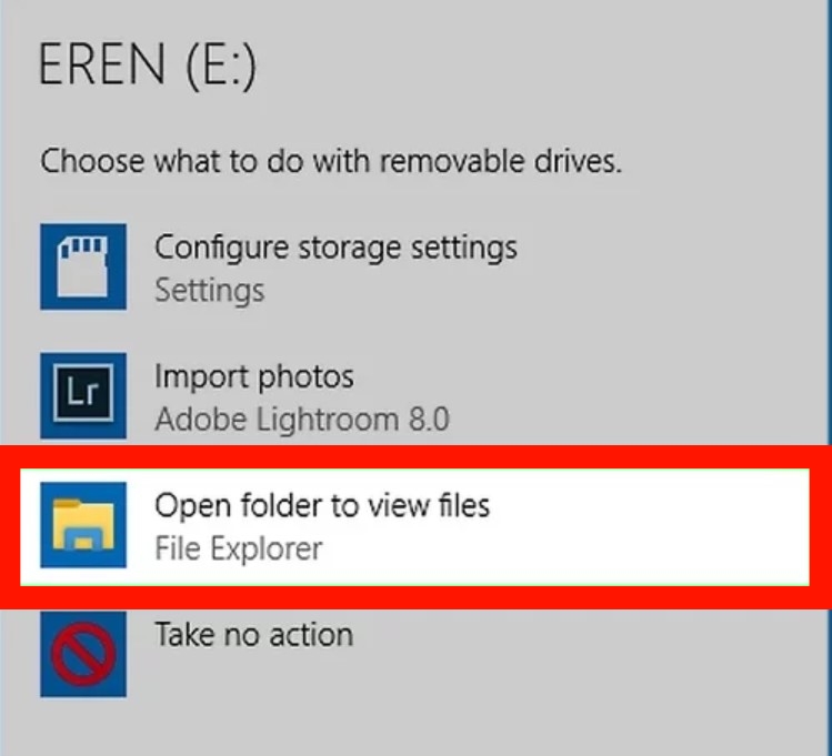 a screenshot: Open folder to view files