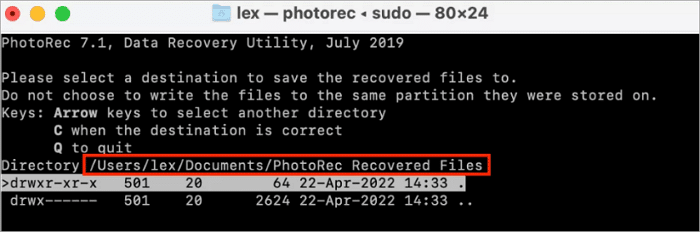 photorec recover sd card mac