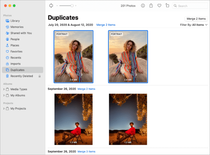 remove duplicate photo on mac