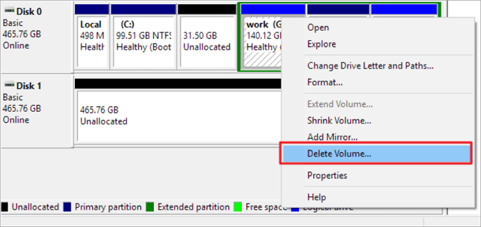 remove partition ss disk management