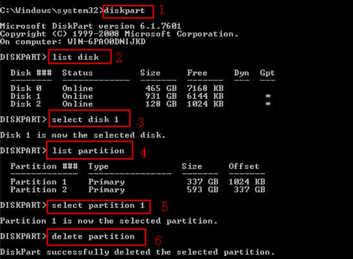 remove ssd partition cmd