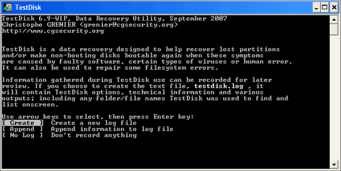 sandisk recovery testdisk