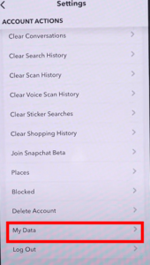snapchat my data
