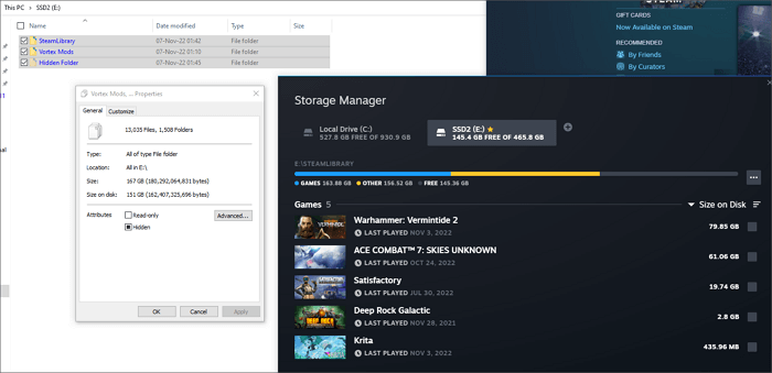 steam error storage issue