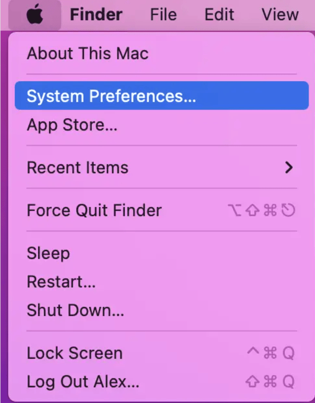 Click System Preferences on the Apple menu