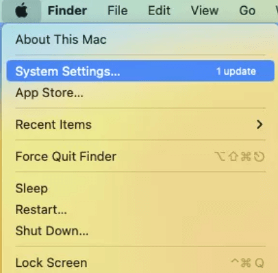 the screenshot of system settings button