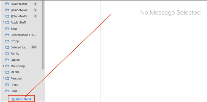 undo sending in mac
