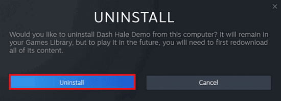 uninstall game on steam