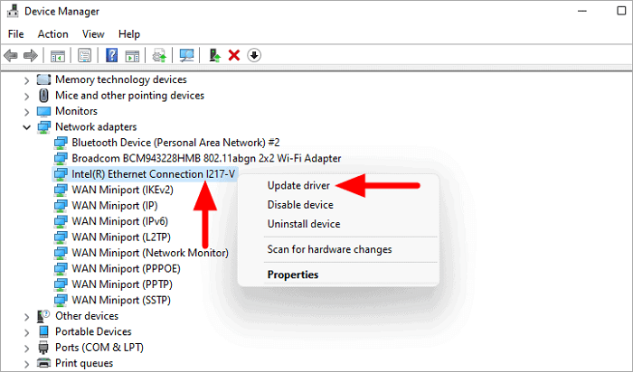 update driver in device manager