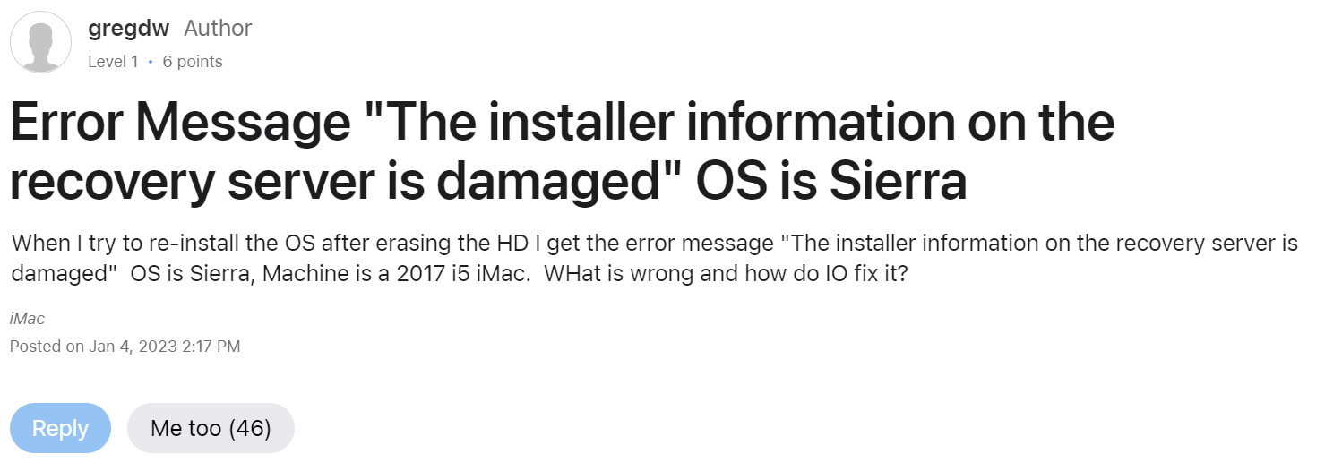 user's question of installer information screenshot