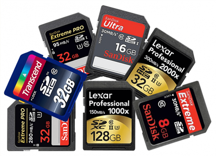 various sd card