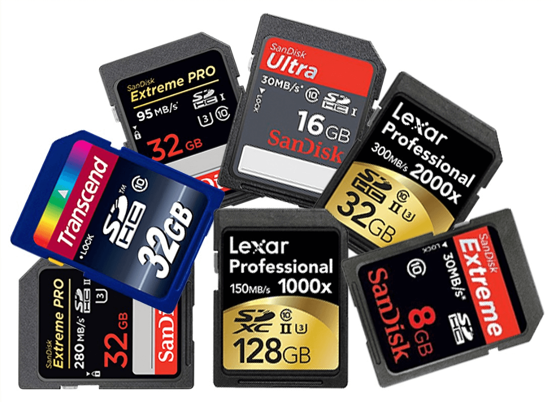 various sd cards