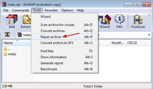 winrar repair archive
